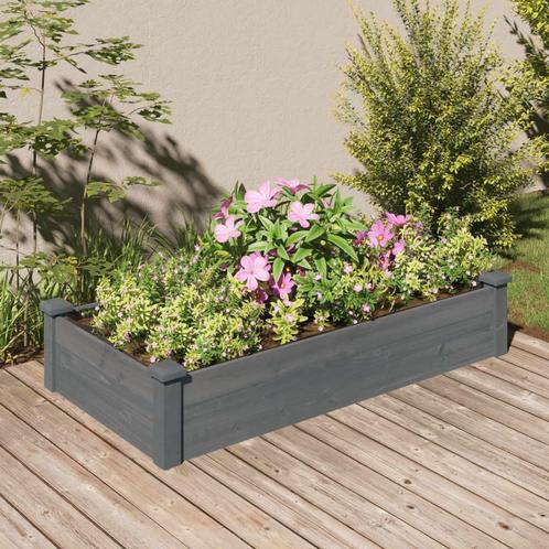 vidaXL Plantenbak verhoogd met voering 120x60x25 cm, Tuin en Terras, Bloembakken en Plantenbakken, 100 cm of meer, Nieuw, Hout