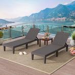 2dekans | Coast Set van 2 Ligstoelen met Verstelbare, Huis en Inrichting, Stoelen, Ophalen of Verzenden, Zo goed als nieuw, Bruin