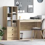 vidaXL Bureau met opbergruimte 2 pcs Sonoma Eiken 100 x 50 x, Huis en Inrichting, Kasten | Buffetkasten, Verzenden, Nieuw, 50 tot 100 cm