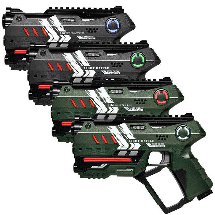 Light Battle Connect Lasergame set - 4 metallic Laserguns, Kinderen en Baby's, Speelgoed | Buiten | Actiespeelgoed, Nieuw, Ophalen of Verzenden