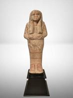 Oud-Egyptisch Grote kalkstenen shabti Met Spaanse
