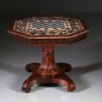 schaaktafel  centertable ca 1840 met pietra dura blad op Pa, Ophalen of Verzenden