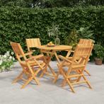 vidaXL 5-delige Tuinset massief teakhout, Tuin en Terras, Tuinsets en Loungesets, Verzenden, Nieuw, Hout, Tuinset