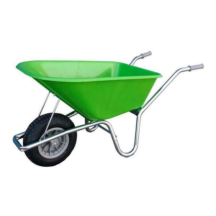 Kruiwagens Tuin Kruiwagen 100L Kunststof Limegroen (anti-..., Doe-het-zelf en Verbouw, Transportwagens, Nieuw, Ophalen of Verzenden