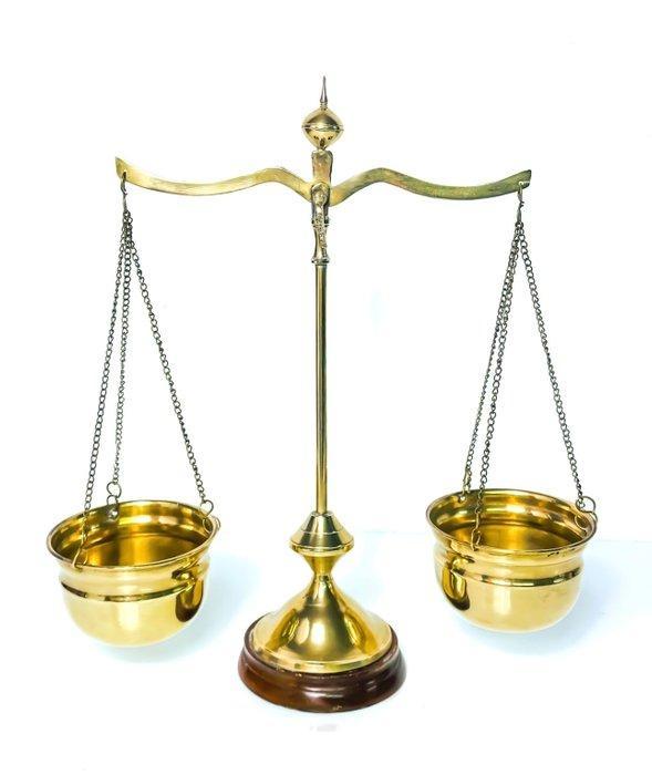 Balans of weegschaal - Messing, Hout, Antiek en Kunst, Curiosa en Brocante