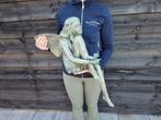 Beeld, XL Bronze Fairy with Butterfly - 60 cm - Brons, Antiek en Kunst
