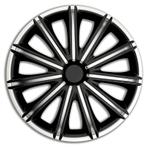 4-Delige Wieldoppenset Nero 18-inch zilver/zwart, Auto diversen, Wieldoppen, Nieuw, Verzenden
