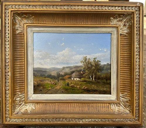 C.H Meiners (1819-1894) - Landschap met personen en dieren, Antiek en Kunst, Kunst | Schilderijen | Klassiek