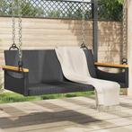 vidaXL Schommelbank 109x62x40 cm poly rattan zwart, Tuin en Terras, Verzenden, Nieuw, Rotan