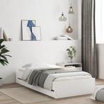vidaXL Bedframe met lades bewerkt hout wit 75x190 cm, Huis en Inrichting, Slaapkamer | Bedden, Verzenden, Nieuw, Wit, Hout