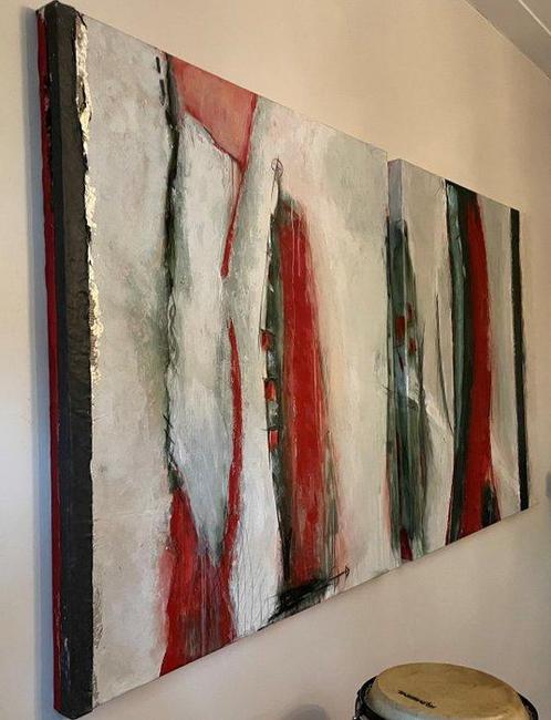 Jacqueline Bozon (1966) - Making Choices - Diptiek, Antiek en Kunst, Kunst | Schilderijen | Modern