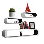 3-delige set zwevende wandplanken MDF modern decoratief, Huis en Inrichting, Kasten | Wandmeubels, Verzenden, Nieuw