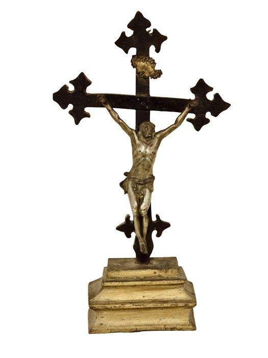 Crucifix - Hout, Metaal - 1800-1850 - 54 cm, Antiek en Kunst, Kunst | Niet-Westerse kunst