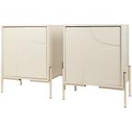 Nachtkastje 2 stuks – beige - Set van 2 | 43 x 30 x 52 cm, Huis en Inrichting, Slaapkamer | Nachtkastjes, Verzenden, Nieuw