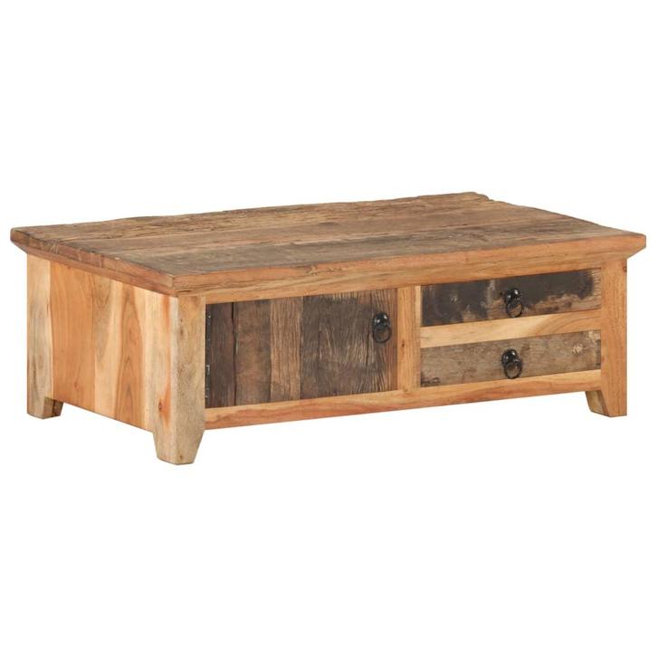 vidaXL Salontafel 90x50x31 cm massief gerecycled hout, Huis en Inrichting, Tafels | Salontafels, 50 tot 100 cm, Nieuw, Overige houtsoorten