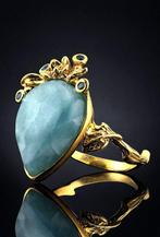 Zilver, Larimar - Ring - Ocean Bloom