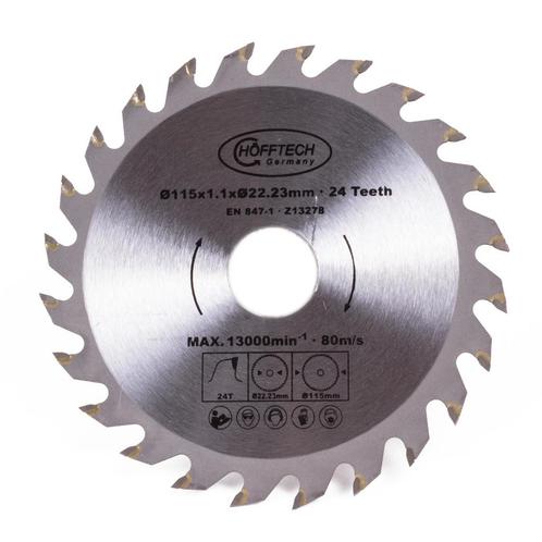 Hofftech Zaagblad cirkelzaag - 24 tanden - Ø 115 mm - Asg.., Doe-het-zelf en Verbouw, Gereedschap | Zaagmachines, Nieuw, Ophalen of Verzenden