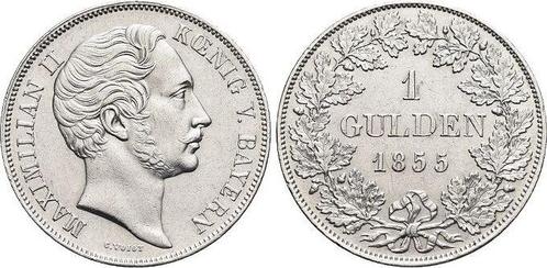 Gulden 1855 Bayern Maximilian Ii Joseph 1848-1864, Postzegels en Munten, Munten | Europa | Niet-Euromunten, Verzenden