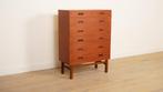 Vintage ladekast  | 7 lades | Deens design | Teak, Ophalen of Verzenden, Nieuw