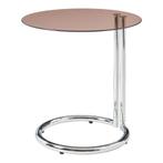 Bijzettafel Ylivieska rond 46x45 cm chroom en amberkleurig g, Huis en Inrichting, Tafels | Bijzettafels, Verzenden, Nieuw