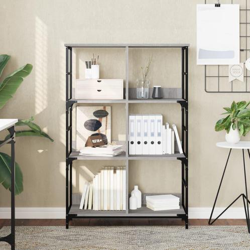 vidaXL Boekenrek 78,5x33x117,5 cm bewerkt hout grijs sonoma, Huis en Inrichting, Kasten | Boekenkasten, 25 tot 50 cm, Nieuw, Overige houtsoorten