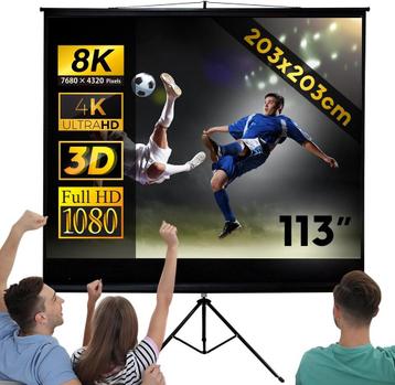 Beamerscherm met statief 203x203cm beschikbaar voor biedingen