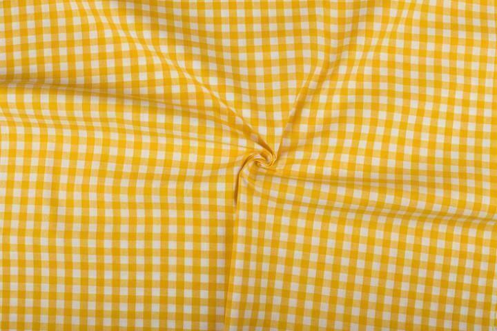 Brabants bont stof geel wit geruit - 10mm geruit, Hobby en Vrije tijd, Stoffen en Lappen, 120 cm of meer, 200 cm of meer, Geel