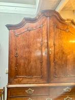 Prachtige antiek Hollands mahonie kabinet, 252 cm hoog, Antiek en Kunst, Antiek | Meubels | Kasten