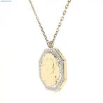 Ketting met hanger - 14 karaat Geel goud, Witgoud - 0.96ct.
