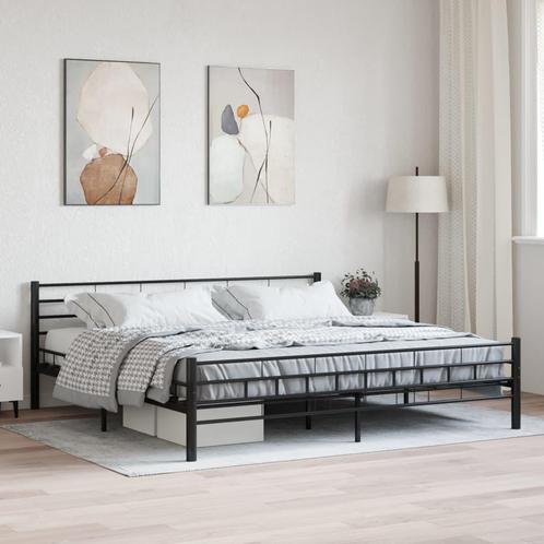 vidaXL Bedframe staal zwart 180x200 cm, Huis en Inrichting, Slaapkamer | Bedden, 80 cm, 200 cm, Zwart, Eenpersoons, Nieuw, Metaal