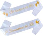 Sjerpen set Grandpa en Grandma to Be wit met gouden opdruk, Verzenden, Nieuw, Versiering, Geboorte of Huwelijk