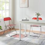 Klapstoel set van 6 Pornainen 74x46x47 cm rood [en.casa], Huis en Inrichting, Stoelen, Verzenden, Nieuw