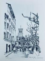 Signé; Jean Bontoux - Les Rues de Valence. Dessins à la