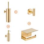 Toilet accessoires set Mat goud design met zeepdispenser, Verzenden, Nieuw