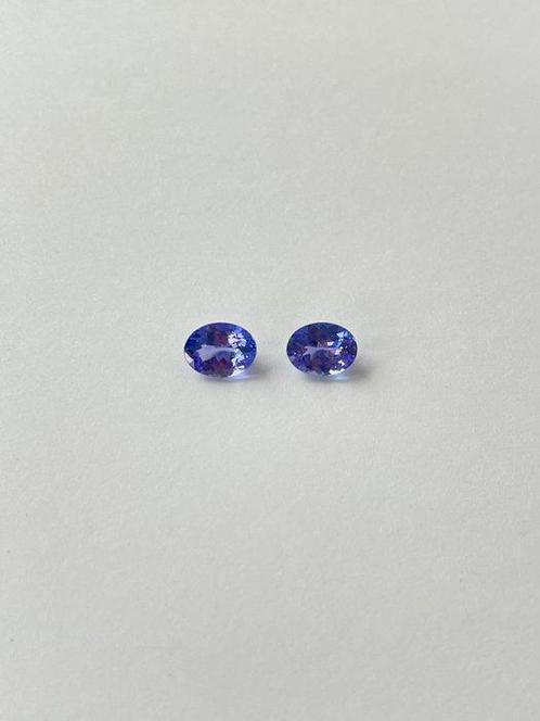 2 pcs Blauw, Violet Tanzaniet - 2.50 ct - Instituto, Sieraden, Tassen en Uiterlijk, Edelstenen