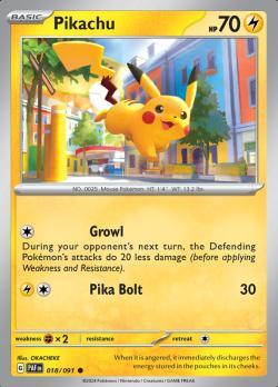 Pikachu 018/091 reverse holo Paldean Fates, Hobby en Vrije tijd, Verzamelkaartspellen | Pokémon, Losse kaart, Nieuw, Foil, Ophalen of Verzenden