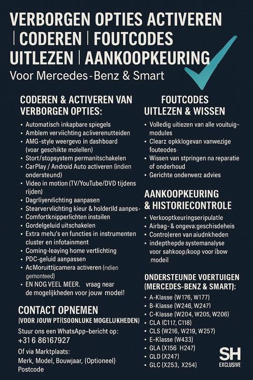 Mercedes Verborgen Opties Activeren | Coderen | Foutcodes, Diversen, Overige Diversen, Nieuw