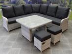 Bilbao hoek dining loungeset 6 delig wit grijs, Tuin en Terras, Tuinsets en Loungesets, Ophalen of Verzenden, Nieuw, Wicker