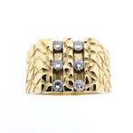 Gouden heren nugget ring met diamant 0,72 ct., Gebruikt, Overige kleuren, 20 of groter, Heer
