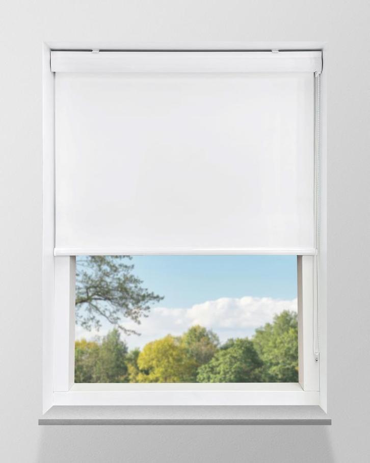 Cassette Rolgordijn Verduisterend Wit 40-240cm breed., Huis en Inrichting, Stoffering | Gordijnen en Lamellen, Wit, Nieuw, 150 tot 200 cm