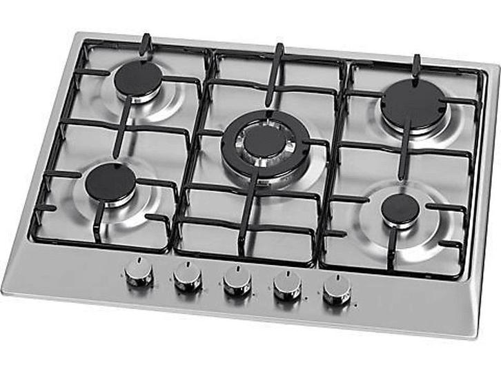 Everglades - Gas Kookplaat - Zilver, Witgoed en Apparatuur, Kookplaten, Gas, Nieuw, 5 kookzones of meer, Verzenden