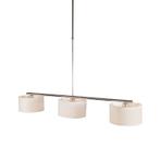 Moderne hanglamp staal met witte kappen 3-lichts - VT, Huis en Inrichting, Lampen | Hanglampen, Nieuw, Overige materialen, Modern