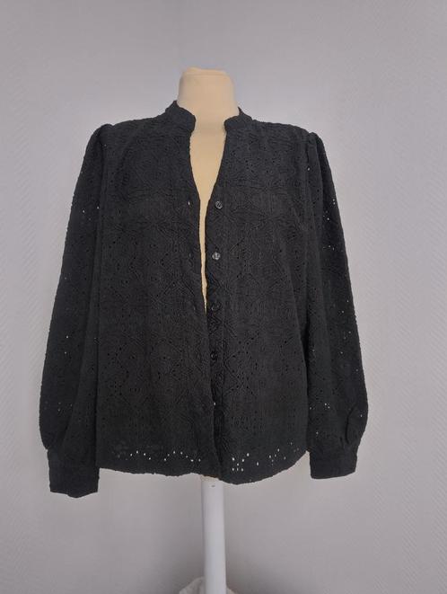 Object black embroidered long-sleeve shirt, Kleding | Dames, T-shirts, Nieuw, Verzenden