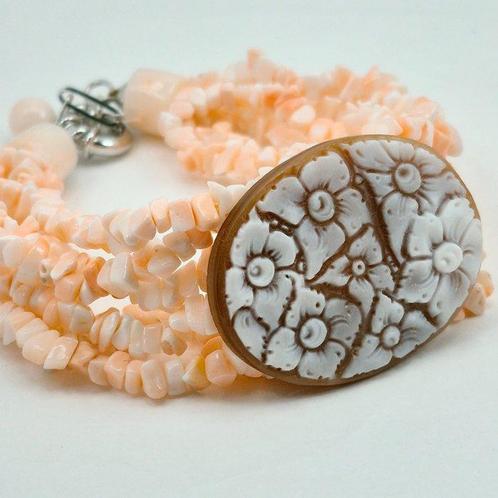Koraal - Zilver - Armband - ECHTE ROZE KORAAL, Verzamelen, Dierenverzamelingen