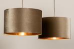 Rietveld Hanglampen - Zwart, Taupe, Koper - Stof, Metaal, Verzenden, Nieuw