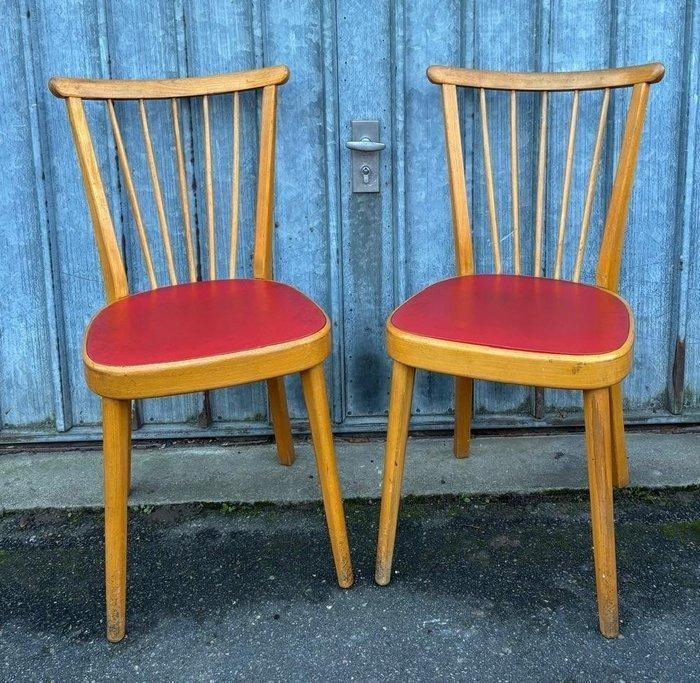 Stoel - Hout, Textiel, Plastic - Twee stoelen, Antiek en Kunst, Kunst | Designobjecten