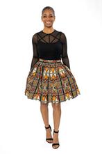 Afrikaanse print mini rok - Rood Oranje Bogolan Symbols - S, Kleding | Dames, Ophalen of Verzenden, Nieuw
