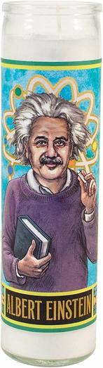 Albert Einstein Secular Saint Candle - 8.5 Inch Glass Prayer, Huis en Inrichting, Woonaccessoires | Kandelaars en Kaarsen, Verzenden