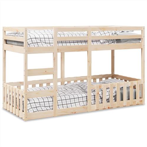 vidaXL Stapelbed massief grenenhout 80x200 cm, Huis en Inrichting, Slaapkamer | Bedden, 80 cm, 200 cm, Bruin, Eenpersoons, Nieuw