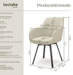 tectake® Draaibare eetkamerstoel Alicon - Gestoffeerd - Stij, Huis en Inrichting, Verzenden, Zo goed als nieuw